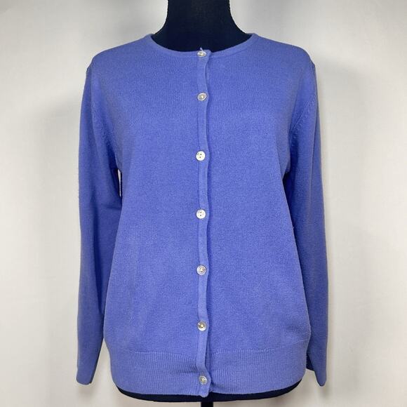 Vintage Jack Scotland Cardigan 100% Cashmere Women’s Blue Periwinkle Medium - Picture 2 of 8